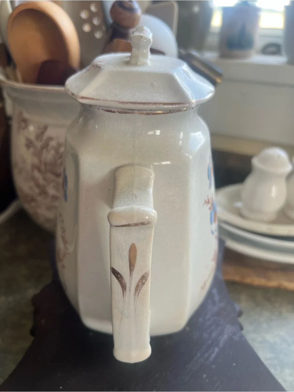 Antique Dresden China Co. Ironstone Coffee Pot